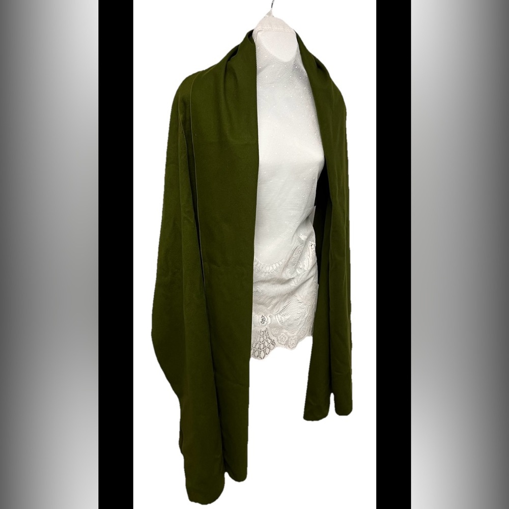 Maria Pinto Wool Shawl Dark Olive Green Rare Find New With Tags 🔥